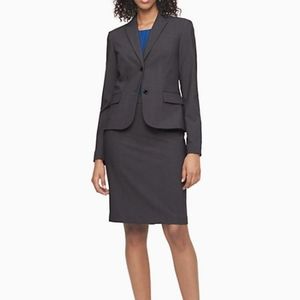 Calvin Klein charcoal gray pencil suit skirt